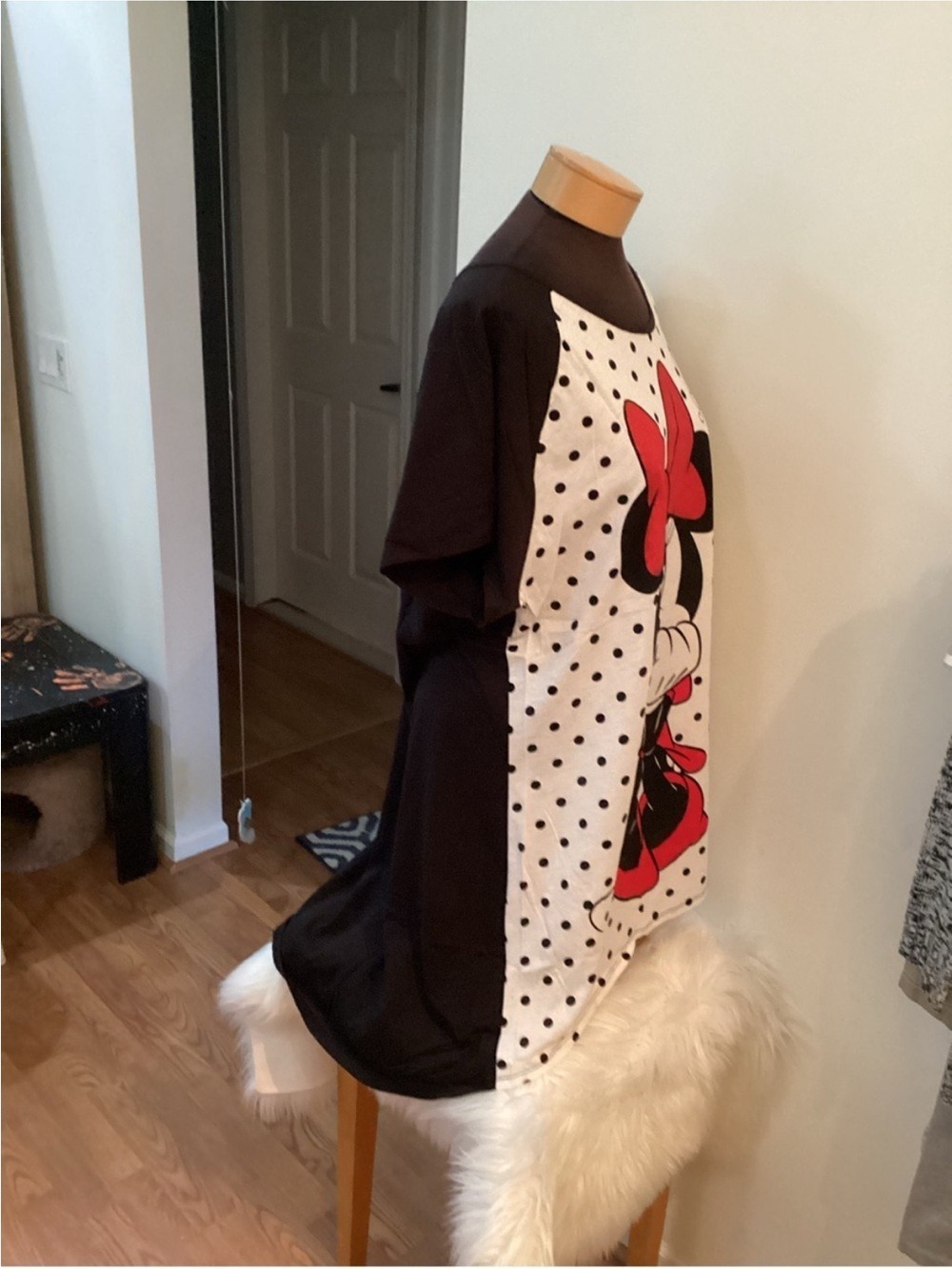 Disney Minnie Mouse Polka Dot Sleep Shirt Nightgown Lounge Tee Size 1X/2X - Picture 2 of 11